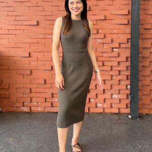 Uniqlo Olive Midi Dress
